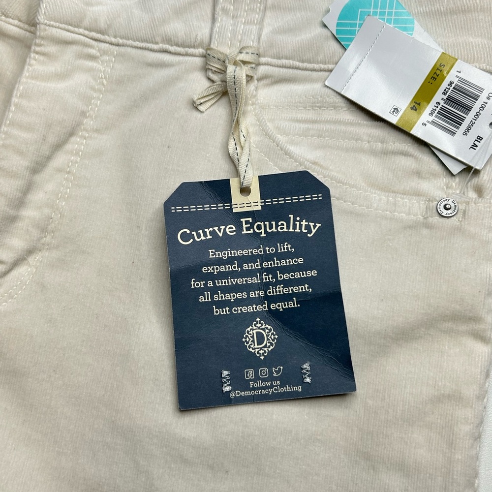 Democracy NWT Ab Solution‎ Natalie Straight Leg Corduroy Jeans Size 14 34x30 - Picture 6 of 16